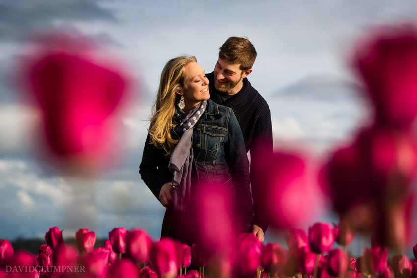 Darcy and Tyson | Skagit tulips | David Clumpner Photography | Pacific Coast Weddings